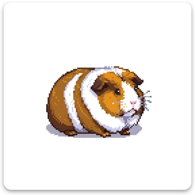 cute guinea pig with fluffy fur sticker