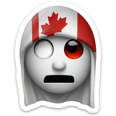 emo emoji with canadian flag sticker