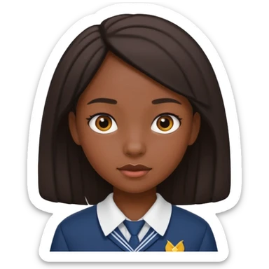 School uniform black girl sticker