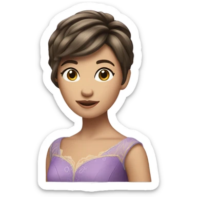 brunette pixie cut rapunzel  sticker