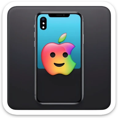 apple style emoji of a smartphone with TikTok interface visible sticker