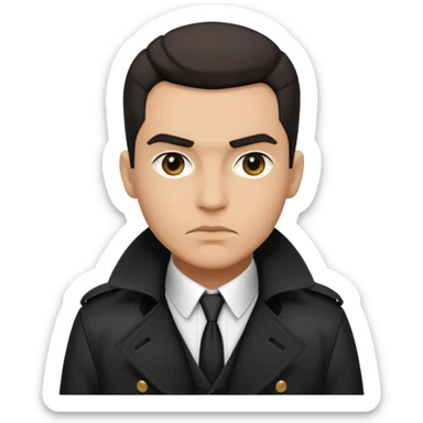 Gangster wearing trench coat sticker