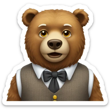 Bear in a waistcoat  sticker