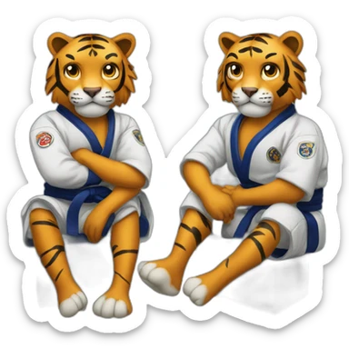 BJJ seated guard  Tiger  sticker
