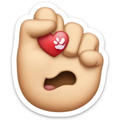 Kiss emoji with peace hand sticker