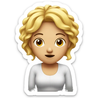 woman with hands on her head with surprised look sticker