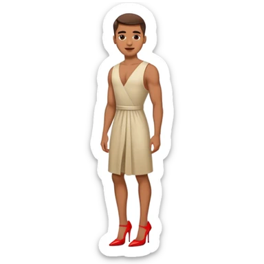 Guy in a dress and red high heels sticker
