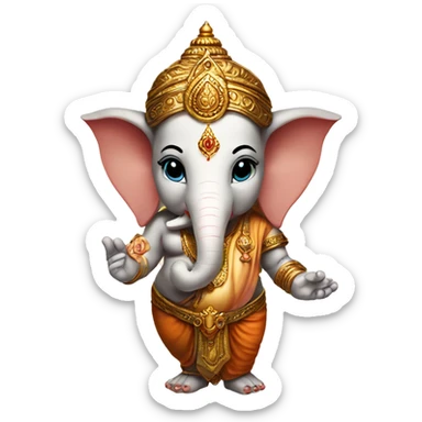Lord ganesha hand shake in baby sticker