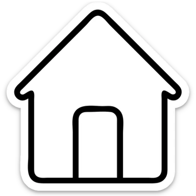 simple home house with roof and door sticker