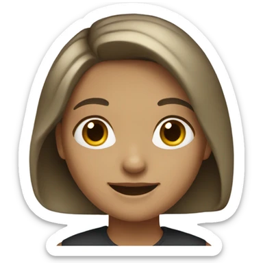 smiling girl with dark blonde hair sticker