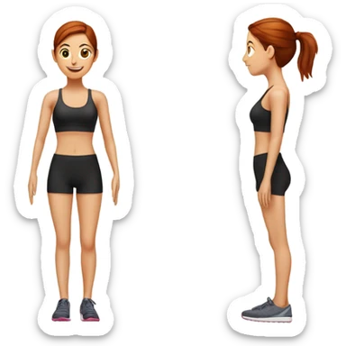 reformer pilates with girl with red brown hair and lightly tanned ski sticker