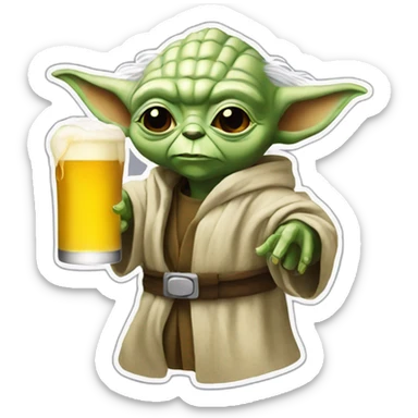 Yoda drink à beer sticker