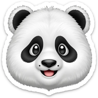 cute panda emoji with a cool expression, flat digital style, isolated on white background, emoji icon style sticker