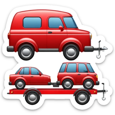 car towing a trailer with towbar sticker