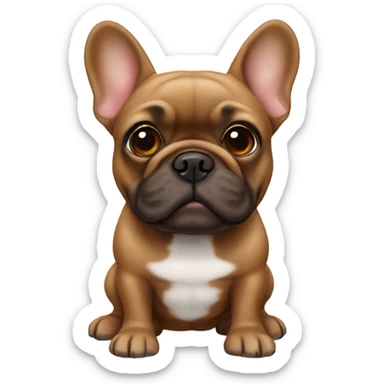 Brown French bulldog sticker
