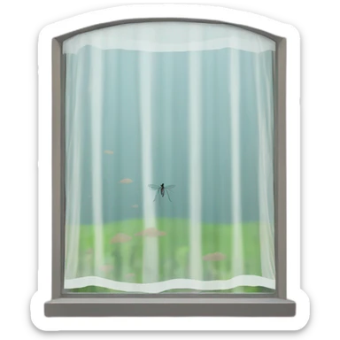 mosquito net on a window sticker