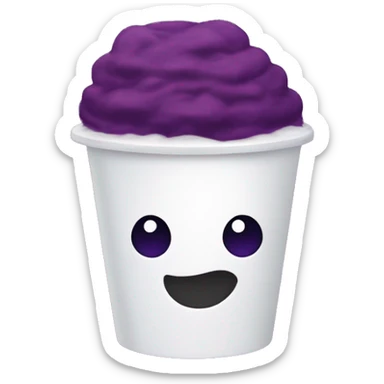 nettspend sipping purple drink in styrofoam cup and nettspend is white with fluffy hair sticker