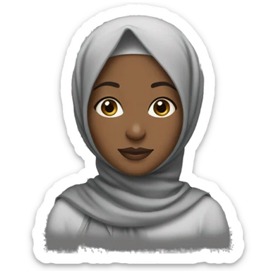 Black French hijabi sticker
