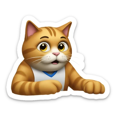 Cat failing chemistry quiz  sticker