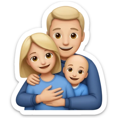 emoji de abrazar a papa y mama sticker