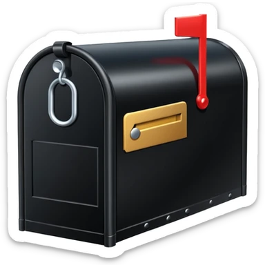 black unified mailbox №90210 on black post sticker