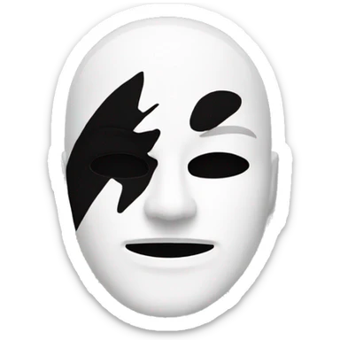 split midlle black and withe mask sticker