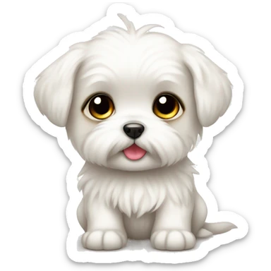 cute kawaii baby dog maltese sticker