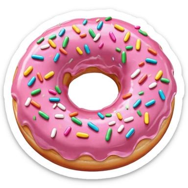 light pink donut sticker
