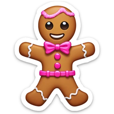Gingerbread men with pink accesories sticker