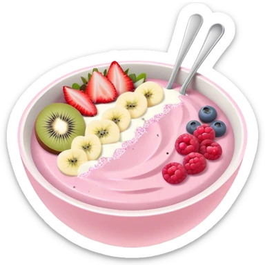 pastel pink and white smoothie bowl sticker