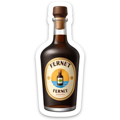 Fernet con botella cortada argentina sticker