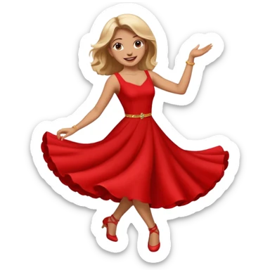 woman dancing emoji ios red dress sticker