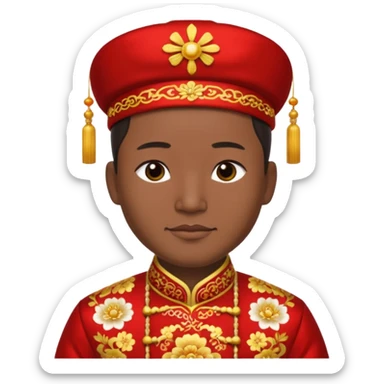 Chinese groom, traditional, culture of chinese. sticker