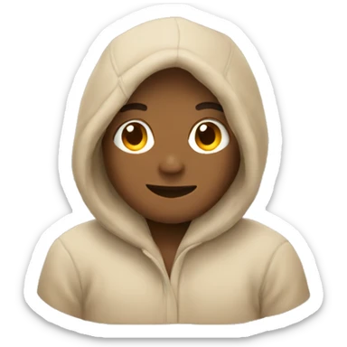 Cozy emoji beige sticker