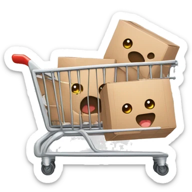 shopping cart with boxies sticker
