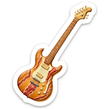 electric guitar made of bacon sticker