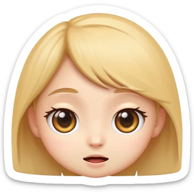 cute emoji, chibi cartoon style, big expressive eyes, soft lighting, smooth gradients, clean outlines, semi-realistic digital illustration, modern tech vibe, high detail, sticker style, transparent background sticker