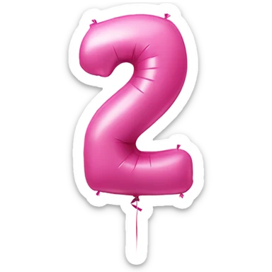 pink balloon shaped like number FOUR sticker
