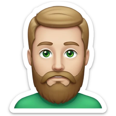 dark blonde hair, green eyes, dark blonde full beard, slim face sticker