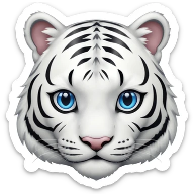 White tiger blue eyes sticker
