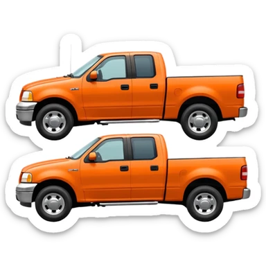 2001 Ford F150 pickup truck side view orange sticker