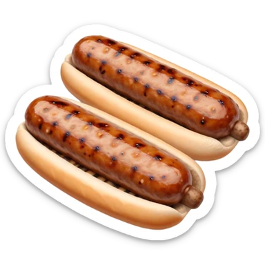 Cinematic Realistic Cevapi Dish Emoji, depicted as small, grilled minced meat sausages with a charred exterior rendered with lifelike textures and warm, savory lighting. sticker