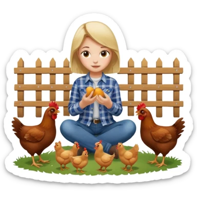 farmer Girl feeding chickens 



 sticker