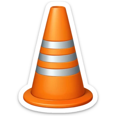 Cono naranja obra construcción  sticker