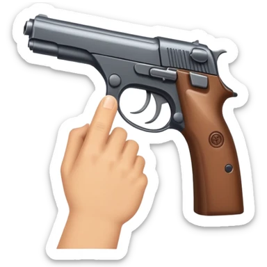 pistol hand sticker