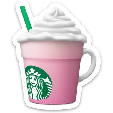 starbucks cup pink drink with cold foam sticker