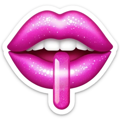 Beautiful lipgloss glittery sticker