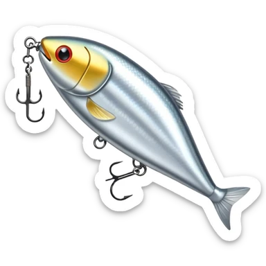 silver fishing lure sticker