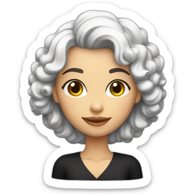 Mulher branca de vestido cor preta sticker