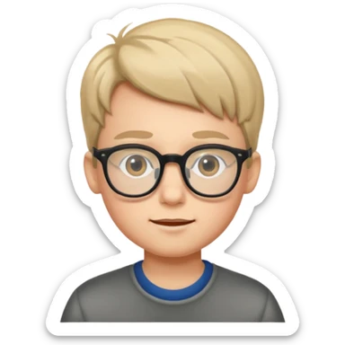 realistic portrait of boy with glasses sticker